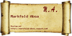 Markfeld Absa névjegykártya